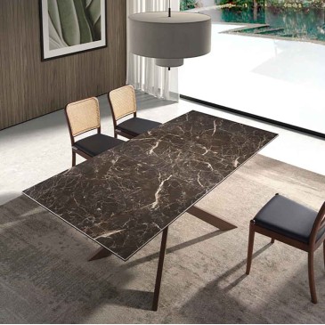 Table 1121 by Angel Cerdà table with porcelain marble top