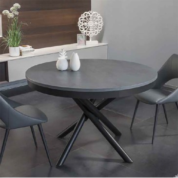 Talete round extendable table by La Seggiola in industrial style