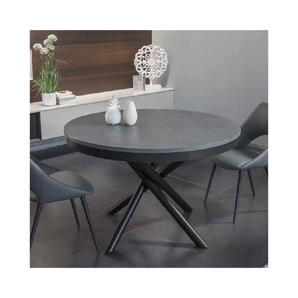 Table ronde extensible Talete de La Seggiola de style industriel