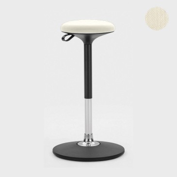 Tabouret Viganò Shake avec assise rembourrée et hauteur réglable