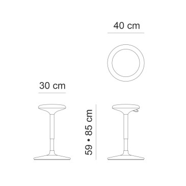 Tabouret oscillant et réglable Shake de Viganò