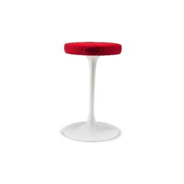 Tabouret Tulip avec assise pivotante et piètement en fonte d'aluminium blanc ou noir