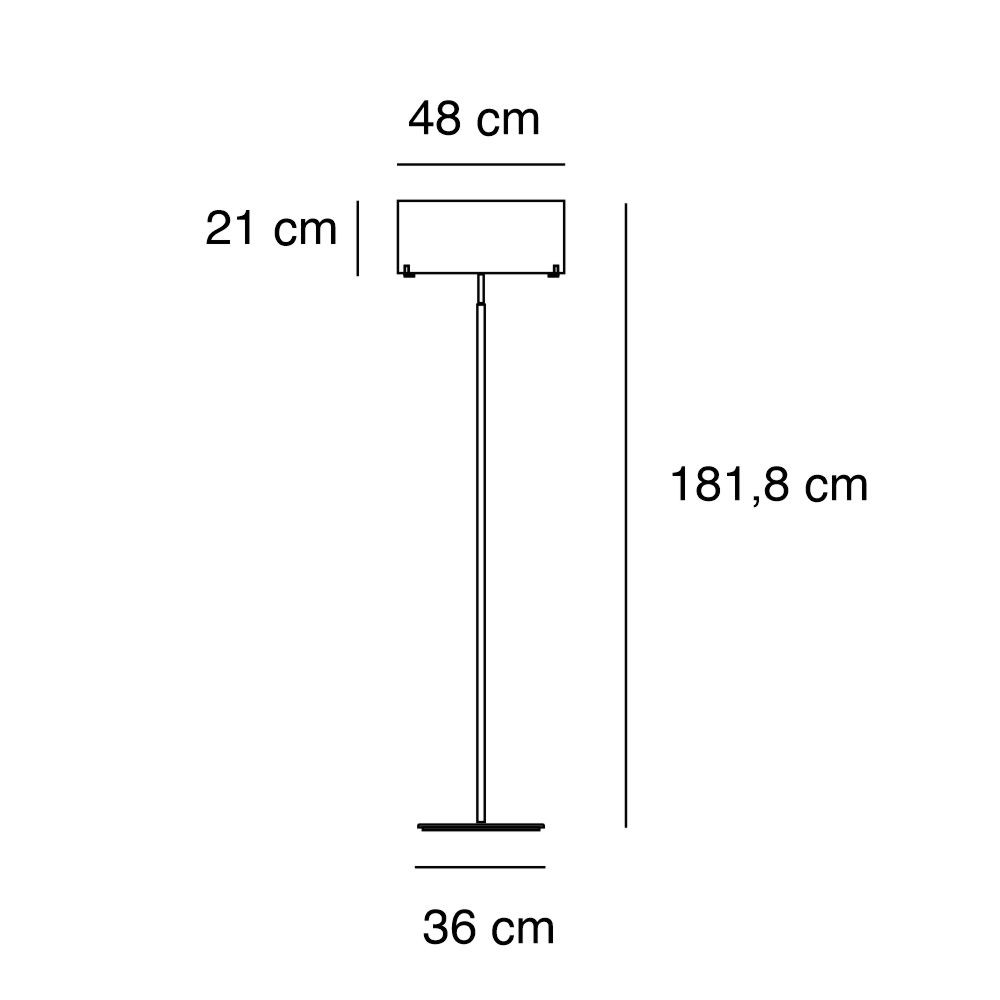 Lampadaire de Prandina en deux variantes de diffuseur