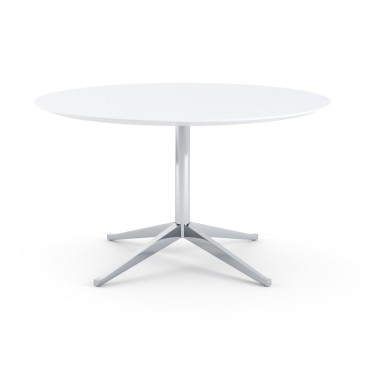 Round Tulilp dining table with chrome base