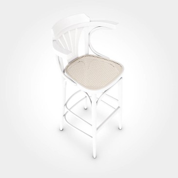 Versatile and refined bar stool by Ton with enveloping backrest