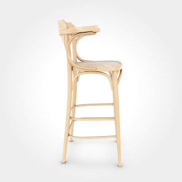 Versatile and refined bar stool by Ton with enveloping backrest