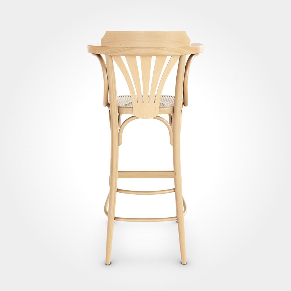 Versatile and refined bar stool by Ton with enveloping backrest