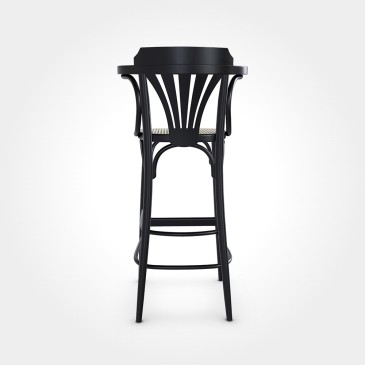 Versatile and refined bar stool by Ton with enveloping backrest