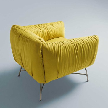 Sillón Jolie acolchado de MyHome con estructura de madera y metal