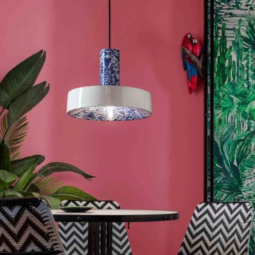 Luminária pendente de cerâmica adequada para cozinha ou sala de estar