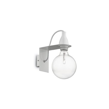 Minimal vegglampe i metall i gjennomsiktig glass og E 27 lampe