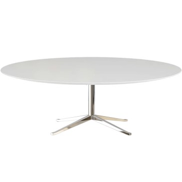 Tulilp ovale eettafel met chroom onderstel