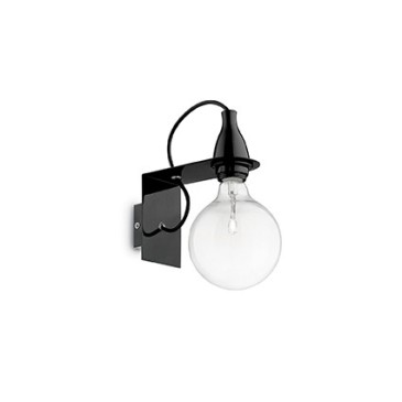 Minimal vägglampa i metall i transparent glas och E 27 lampa