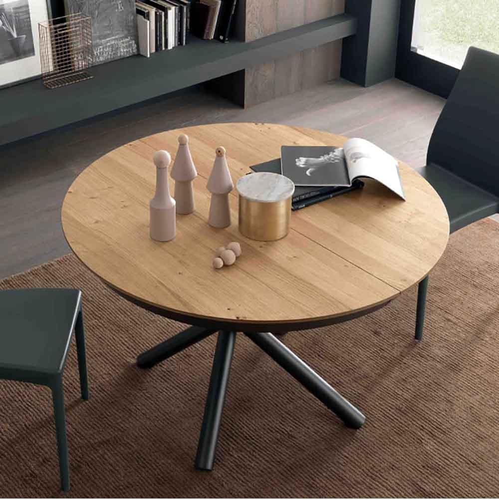 Table ronde extensible Fahrenheit par Altacom, design italien