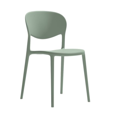Connubia Abby Set bestehend aus 4 Outdoor-Stühlen aus Polypropylen, erhältlich mit oder ohne Armlehnen, stapelbar