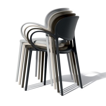 Connubia Abby outdoor chair in polypropylene available with or without armrests stackable