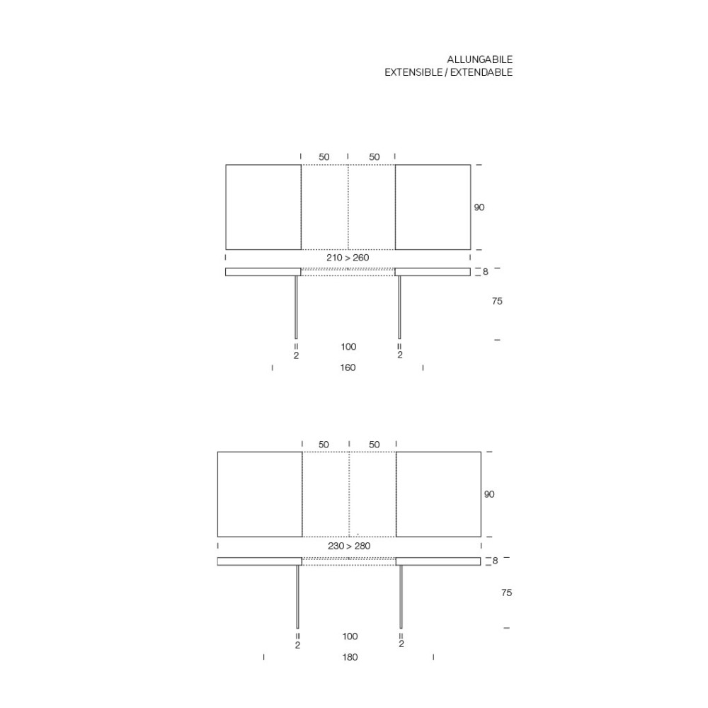 Ausziehbarer Tisch Meridiano Altacom: Design, Qualität und Funktionalität für Ihren Essbereich