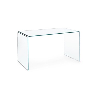 Iridi transparent glass desk by Bizzotto | kasa-store