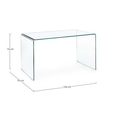 Bureau en verre transparent Iridi de Bizzotto | kasa-store