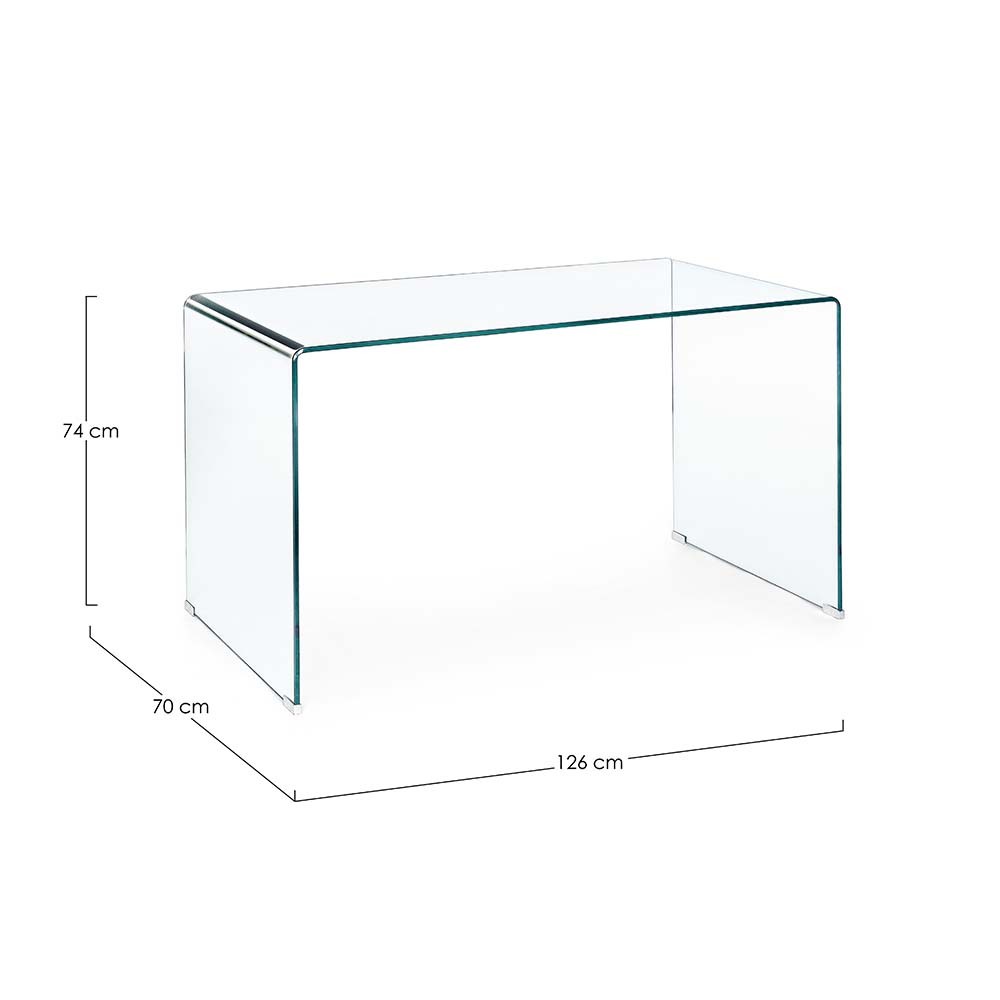 Bureau en verre transparent Iridi de Bizzotto | kasa-store