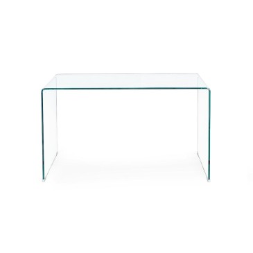 Mesa de escritório Iridi de vidro transparente by Bizzotto | kasa-store