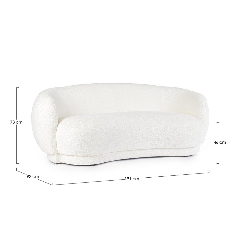 2 pers. sofa Tecla Hvid | Bizzotto | Moderne design og komfort