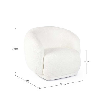 Tecla White Armchair | Bizzotto | Modern Design and Comfort