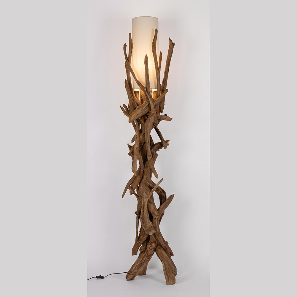 lampada da terra legno