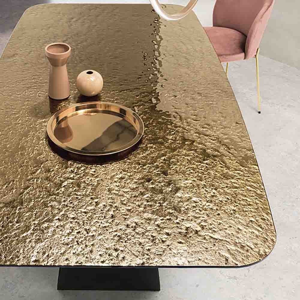 Mesa de comedor Karl de Capodarte en vidrio martillado | kasa-store