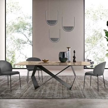 Karl dining table by Capodarte in hammered glass | kasa-store