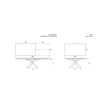 Sintesi det udvidelige bord af italiensk design fra Altacom