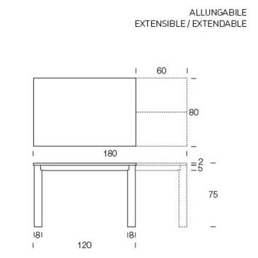 Satz | Altacom | Ausziehbarer Tisch | Modernes Design | Hergestellt in Italien