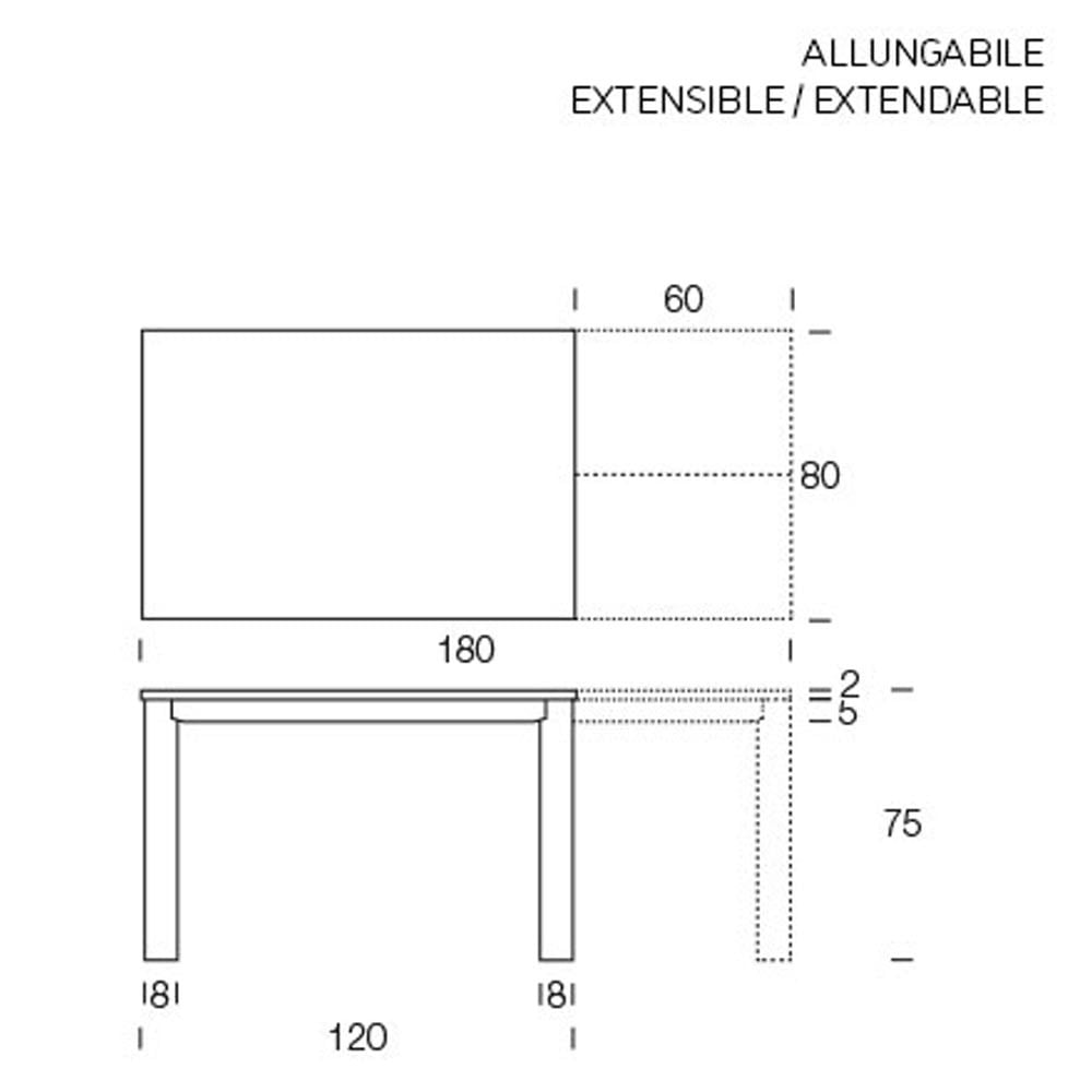 Satz | Altacom | Ausziehbarer Tisch | Modernes Design | Hergestellt in Italien