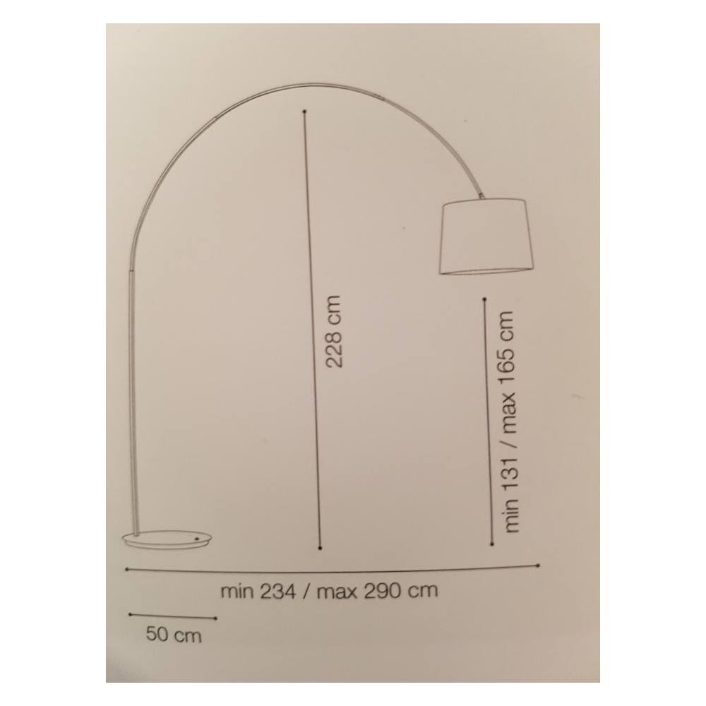 Leđna podna lampa od kromiranog metala s bijelim ili crnim PVC abažurom