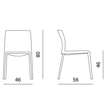 Klia : Chaise moderne en polypropylène | Design, fonctionnalité et résistance | Château