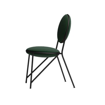 Contessina chair by Minottitalia with black metal frame and in three color finishes