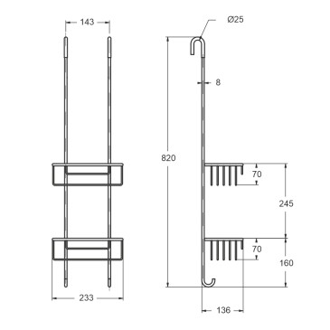 Sphera Docce 2-Shelf Storage Rack: Made in Italy Quality