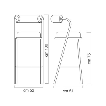 Tabouret de Bar en Acier Satiné | Siège ergonomique | MaCollectionAccueil