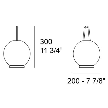 Candeeiro de mesa Prandina. Vidro soprado e metal. Design italiano