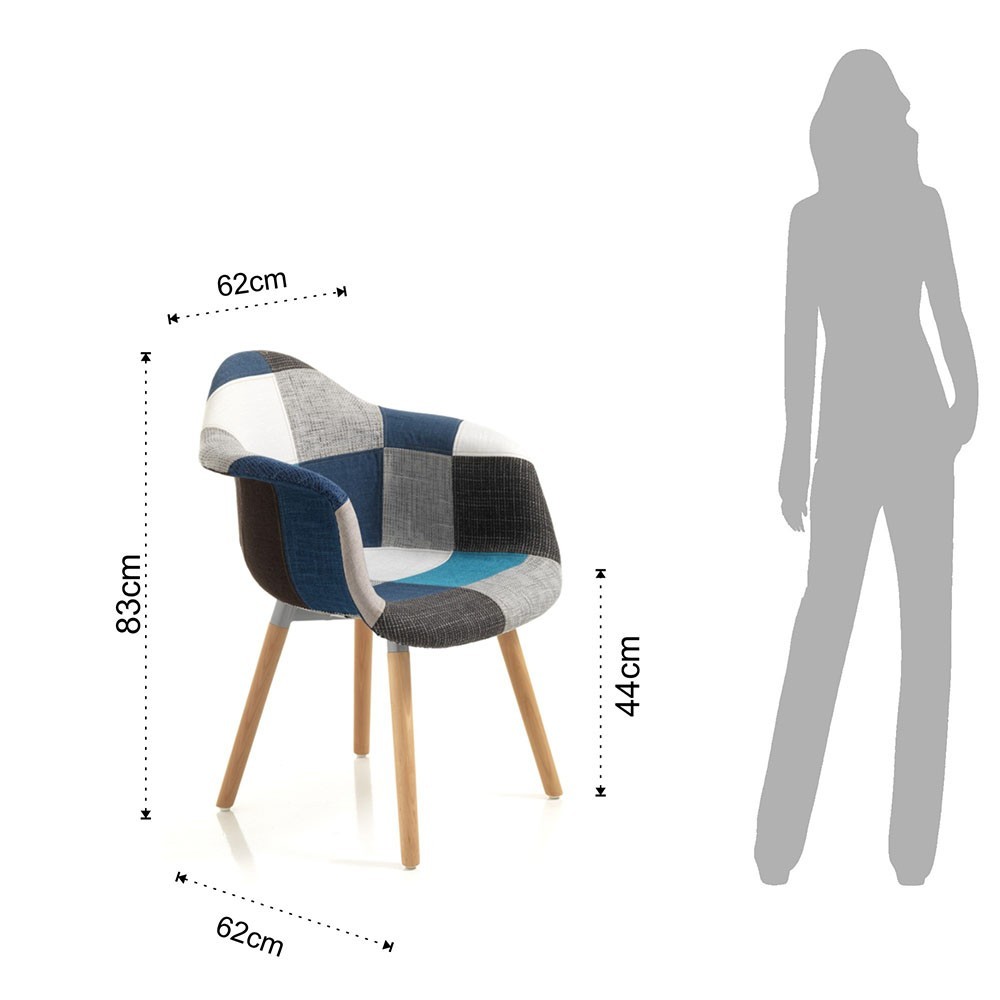 Patchworkfåtölj lämplig för vardagsrum och väntrum | Oreste Luchetta