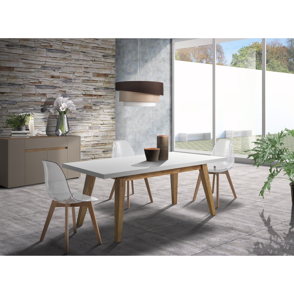 Mesa extensible Ren de madera maciza | Oreste Luchetta