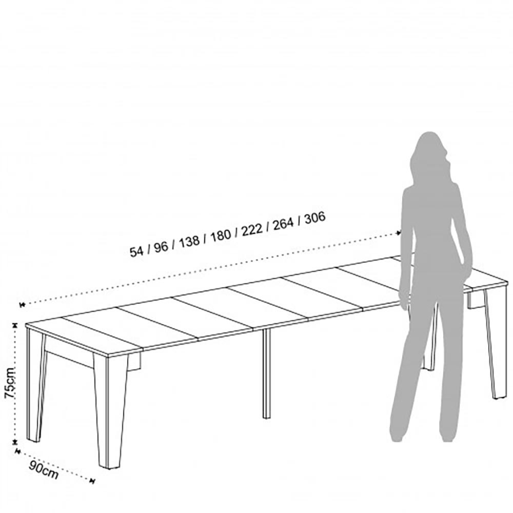 Consolle charlie Oak di Tomasucci realizzato in finitura rovere compreso di 6 allunghe