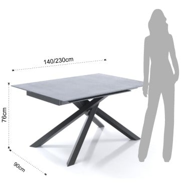 Skyler-Drehtisch mit drehbarer Platte in Steinoptik