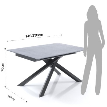 Table tournante Skyler avec plateau pivotant finition effet pierre