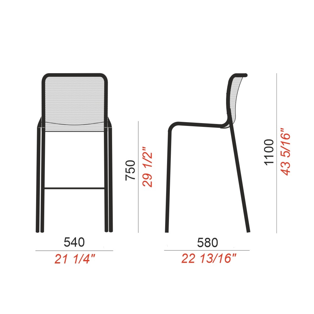 Banqueta de rede Colos momos: Desenho industrial em metal