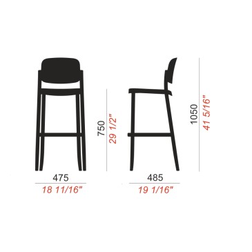 Colos Piazza 3A and 3B stools in polypropylene | kasa.store