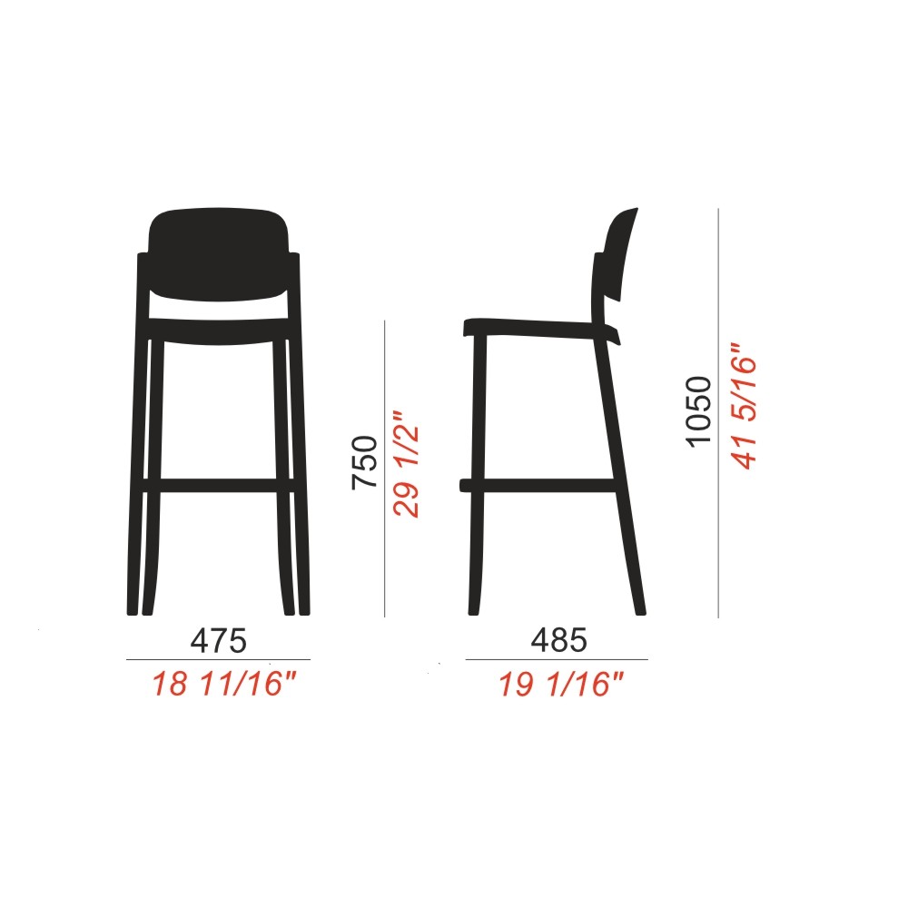 Colos Piazza 3A og 3B taburetter i polypropylen | kasa.store