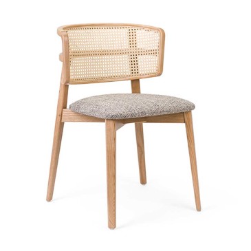 Silla de Mimbre Café de Fenabel Acolchada: diseño clásico y moderno