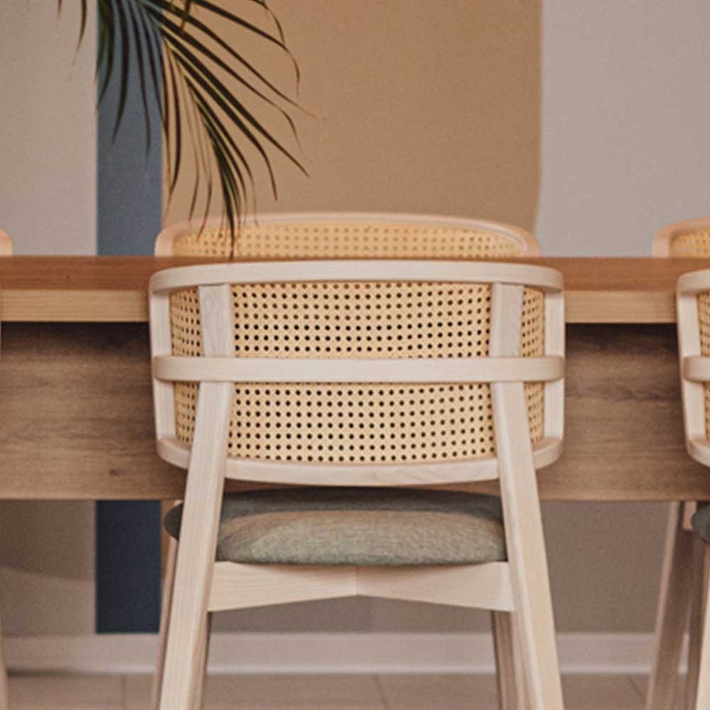 Coffee Wicker Chair by Fenabel Padded: Classic and Modern Design