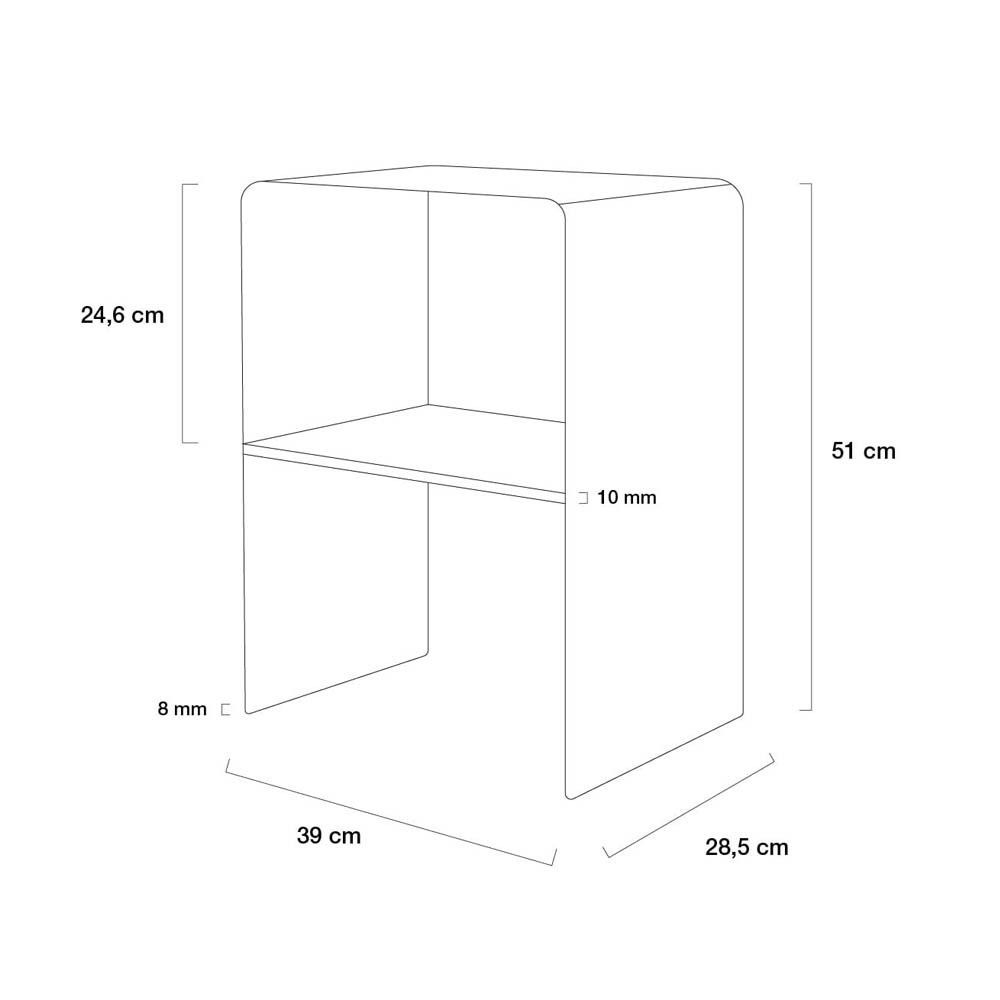 Akrilni noćni stolić 8 mm | Elegantan i izdržljiv | Vesta